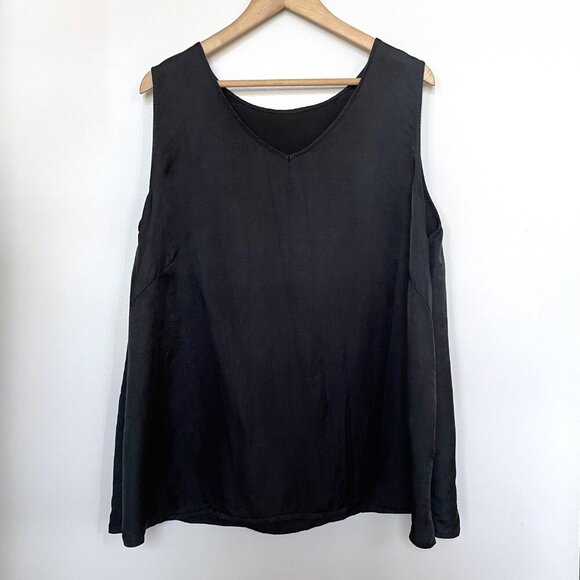 Tara Sartoria Black Silk Tank Top Shell Sz XL X-Large - Picture 4 of 10